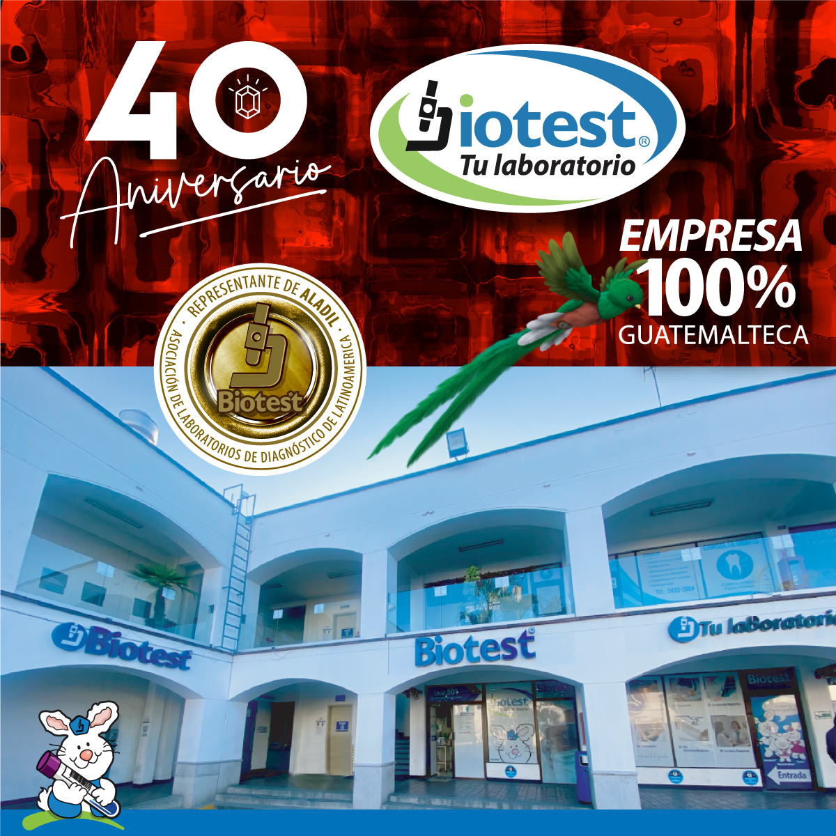 El Centro de Diagnóstico BIOTEST®, nació como Laboratorio Clínico Especializado en septiembre de 1983, y ha crecido en conjunto con las necesidades de las familias guatemaltecas.